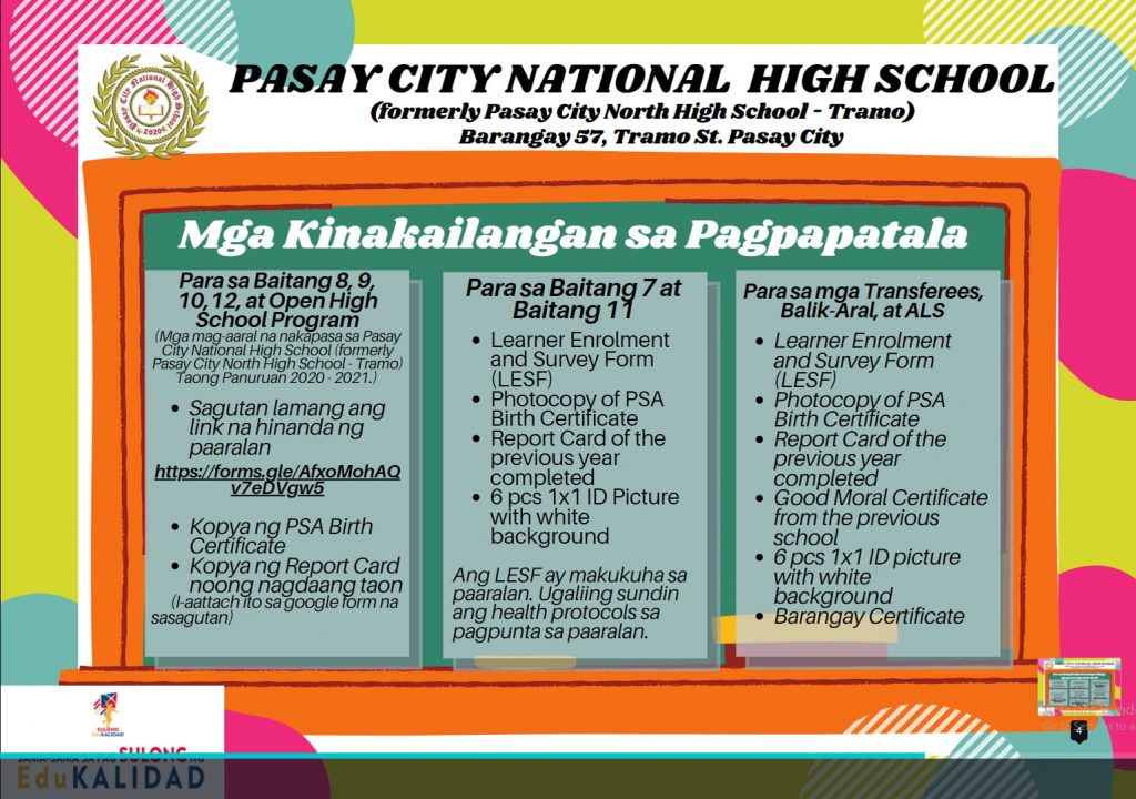 Mga Kailangan sa Pagpapatala